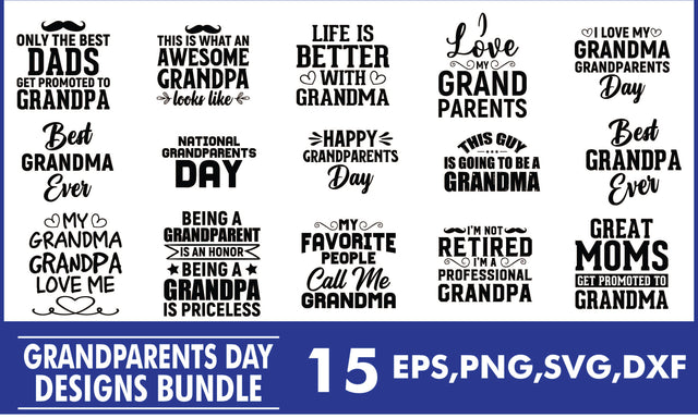 Grandparents Day SVG Designs Bundle SVG PatternFeed8 