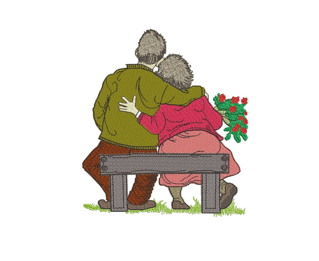 Grandparents Embroidery Design, Grandma, Grandpa Machine Embroidery Design, 3 sizes Embroidery/Applique DESIGNS Nino Nadaraia 