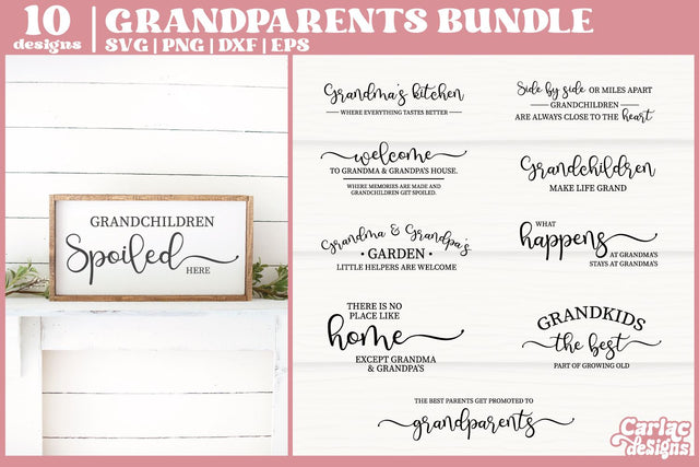 Grandparents SVG Bundle | Family Sign SVG Bundle SVG Carla C Designs 