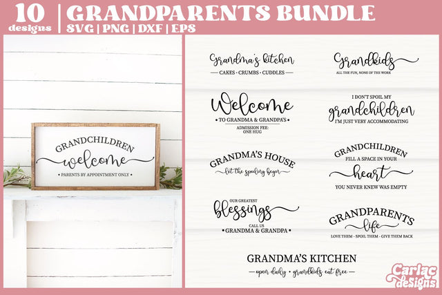 Grandparents SVG Bundle | Family Sign SVG Bundle SVG Carla C Designs 