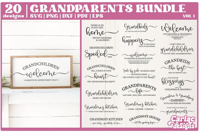 Grandparents SVG Bundle | Family Sign SVG Bundle SVG Carla C Designs 