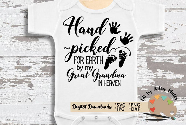 Grandparents svg - New Baby svg dxf - Baby bodysuit gift - Grandma memorial SVG The Artsy Spot 