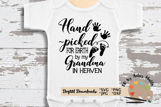 Grandparents svg - New Baby svg dxf - Baby bodysuit gift - Grandma memorial SVG The Artsy Spot 