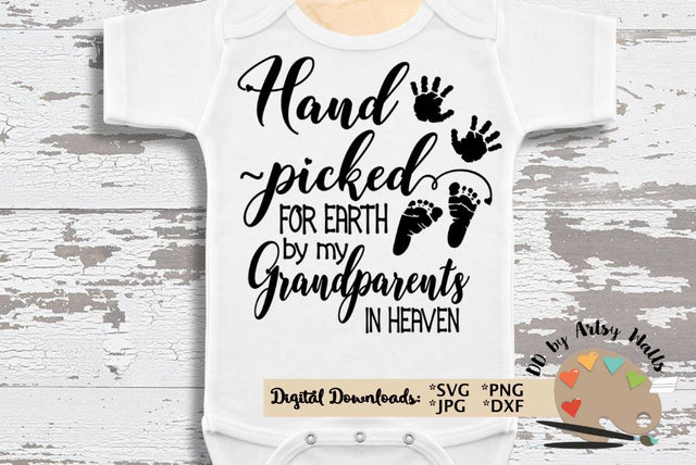 Grandparents svg - New Baby svg dxf - Baby onesie gift - Grandma Grandpa memorial SVG The Artsy Spot 