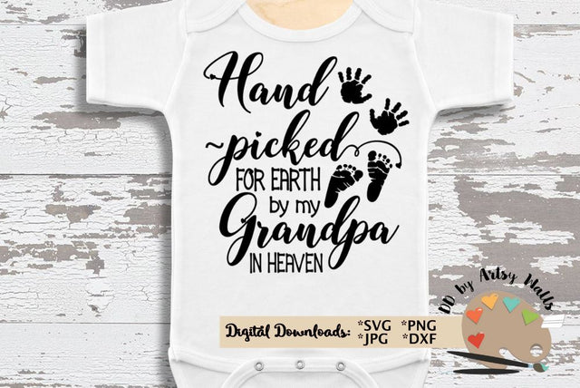 Grandparents svg - New Baby svg dxf - Baby onesie gift - Grandpa memorial SVG The Artsy Spot 