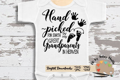 Grandparents svg - New Baby svg dxf - Baby onesie gift - Great grandma grandpa memorial SVG The Artsy Spot 