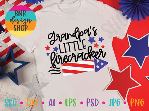 Grandpa's Little Firecracker SVG SVG BNRDesignShop 