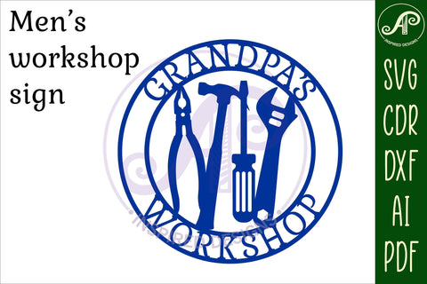 Grandpa's Workshop tools sign svg laser cut template SVG APInspireddesigns 