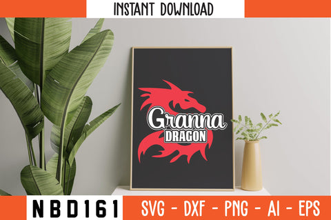 GRANNA DRAGON T-Shirt Design SVG Nbd161 