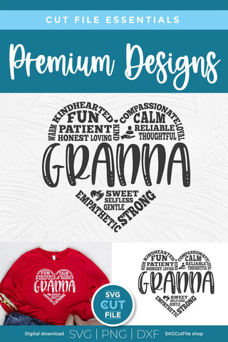 Granna svg-a Grandma Granna Subway Art Design SVG SVG Cut File 