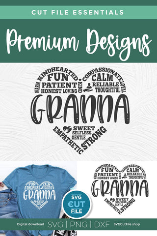Granna svg-a Grandma Granna Subway Art Design SVG SVG Cut File 
