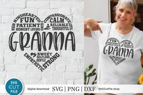 Granna svg-a Grandma Granna Subway Art Design SVG SVG Cut File 