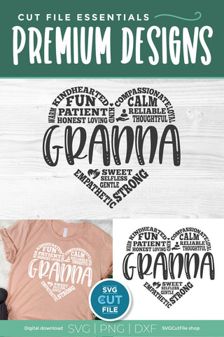 Granna svg-a Grandma Granna Subway Art Design SVG SVG Cut File 