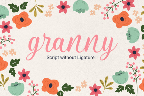 Granny - a Script Font Wihout Ligature Font nhfonts 