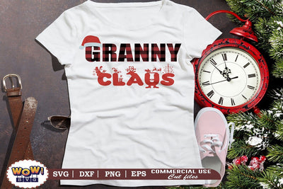 Granny Clause svg, Christmas plaid svg, Santa claus svg, Png SVG Wowsvgstudio 
