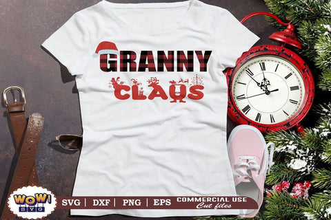 Granny Clause svg, Christmas plaid svg, Santa claus svg, Png SVG Wowsvgstudio 