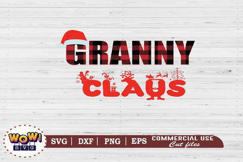 Granny Clause svg, Christmas plaid svg, Santa claus svg, Png SVG Wowsvgstudio 