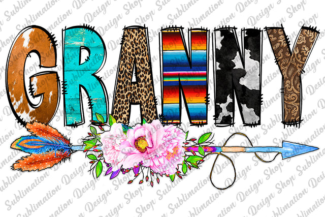 Granny Png, Granny Sublimation, Tribal Arrow Png, Western Png, Cowhide Png, Grandma Png, Sublimation Designs Download, Digital Download Sublimation SublimationDesignShop 