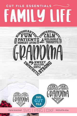 Granny svg subway art heart for crafts SVG SVG Cut File 