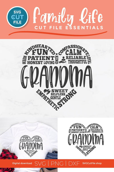Granny svg subway art heart for crafts SVG SVG Cut File 