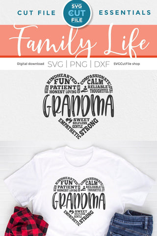 Granny svg subway art heart for crafts SVG SVG Cut File 