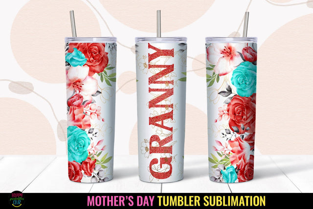 Granny Tumbler Sublimation I Mothers Day Tumbler Wrap PNG Sublimation Happy Printables Club 