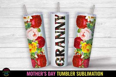 Granny Tumbler Sublimation I Mothers Day Tumbler Wrap PNG Sublimation Happy Printables Club 