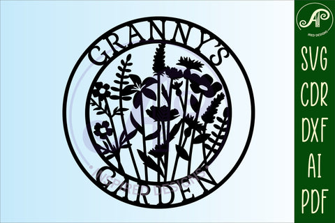 Granny's Garden sign svg laser cut template SVG APInspireddesigns 