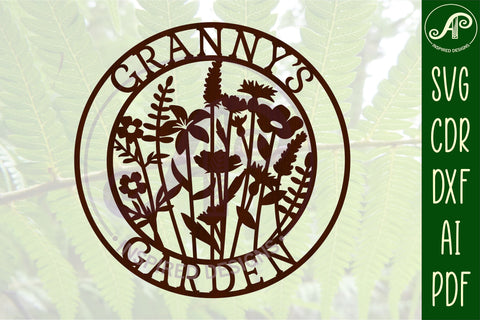 Granny's Garden sign svg laser cut template SVG APInspireddesigns 
