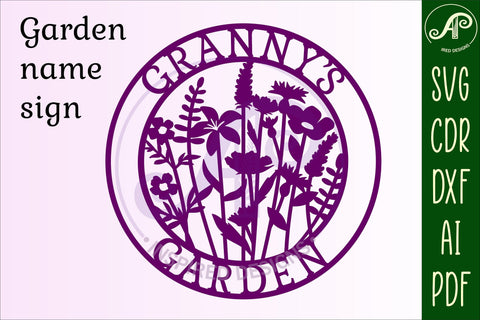 Granny's Garden sign svg laser cut template SVG APInspireddesigns 