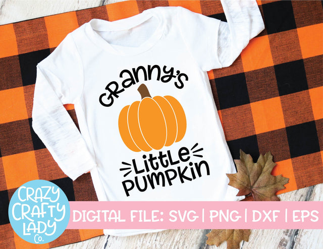 Granny's Little Pumpkin | Fall Family Quote | Kids SVG Cut File SVG Crazy Crafty Lady Co. 