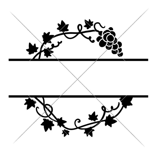 Grape Vine split Design SVG Chameleon Cuttables 