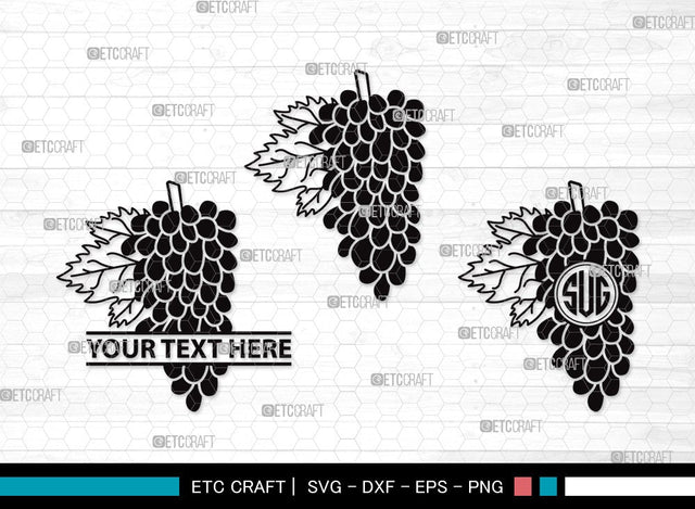 Grapes Monogram SVG | Grape Svg | Grape Vine Svg | Grapevine Svg | Hopped Up Svg | Grape Bundle | Summer Fruit SVG | Grapes Clipart SVG ETC Craft 
