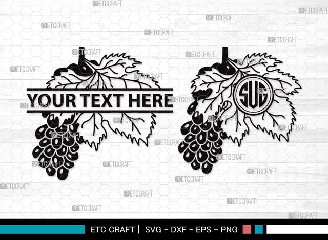 Grapes Monogram SVG | Grape Svg | Grape Vine Svg | Grapevine Svg | Hopped Up Svg | Grape Bundle | Summer Fruit SVG | Grapes Clipart SVG ETC Craft 