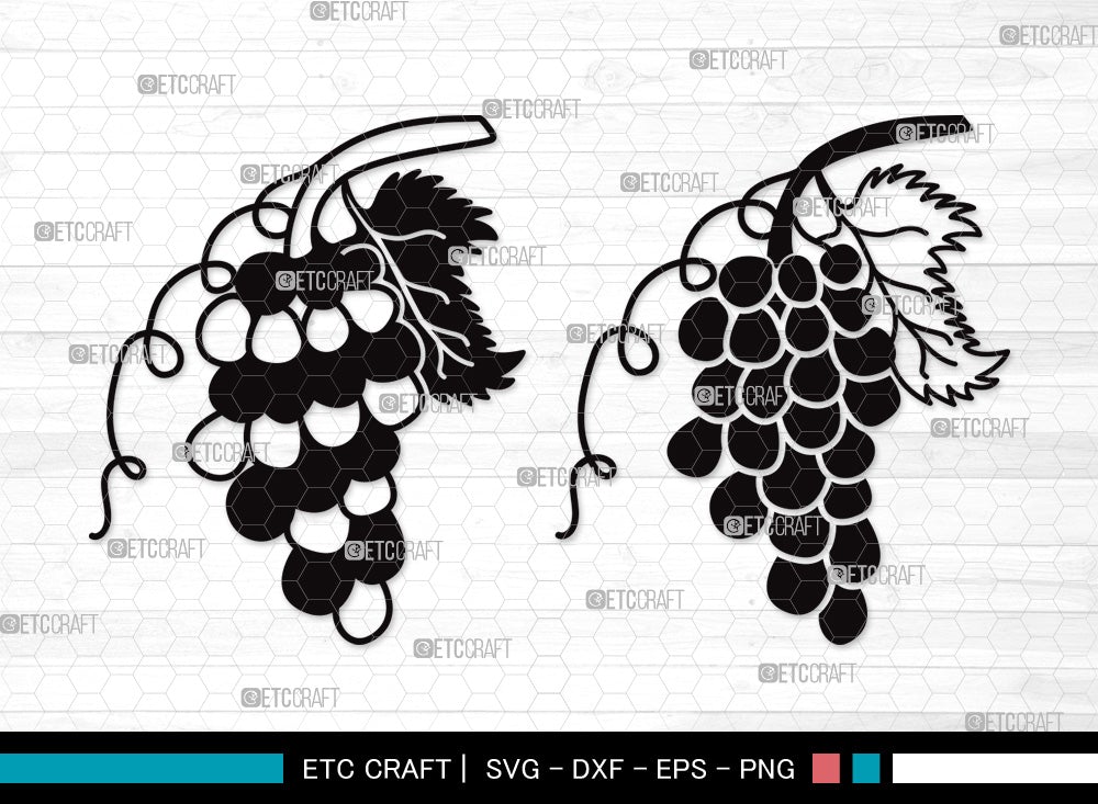 Grapes Silhouette SVG | Grape Svg | Grape Vine Svg | Grapevine Svg ...