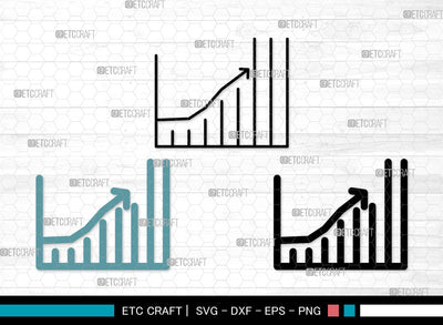 Graph Icons Monogram, Graph Svg, Stock Market Svg, Graphs, Statistics, Graph Monogram, Icon Monogram, Svg Cut File, Dxf, Eps, Png, SVG ETC Craft 