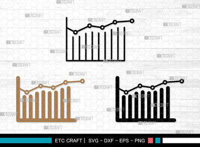 Graph Icons Monogram, Graph Svg, Stock Market Svg, Graphs, Statistics, Graph Monogram, Icon Monogram, Svg Cut File, Dxf, Eps, Png, SVG ETC Craft 