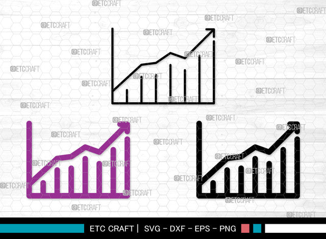 Graph Icons Monogram, Graph Svg, Stock Market Svg, Graphs, Statistics, Graph Monogram, Icon Monogram, Svg Cut File, Dxf, Eps, Png, SVG ETC Craft 
