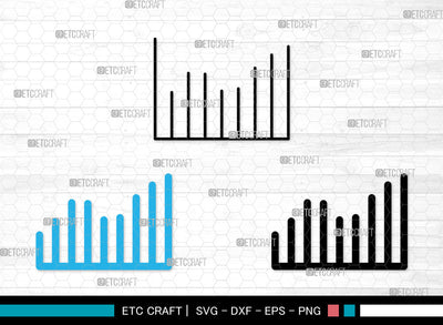 Graph Icons Monogram, Graph Svg, Stock Market Svg, Graphs, Statistics, Graph Monogram, Icon Monogram, Svg Cut File, Dxf, Eps, Png, SVG ETC Craft 