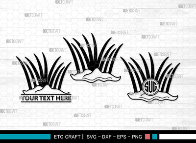 Grass Monogram SVG | Plants Svg | Lawn Grass Svg | Tall Grass Svg | Garden Svg | Grass Clipart SVG ETC Craft 