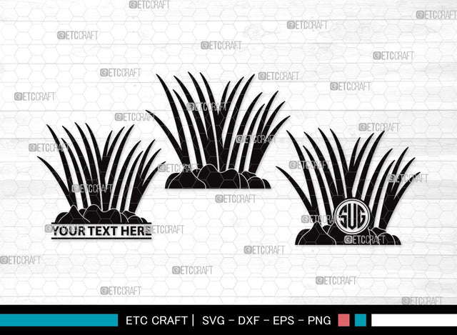 Grass Monogram SVG | Plants Svg | Lawn Grass Svg | Tall Grass Svg | Garden Svg | Grass Clipart SVG ETC Craft 