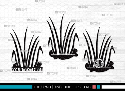 Grass Monogram SVG | Plants Svg | Lawn Grass Svg | Tall Grass Svg | Garden Svg | Grass Clipart SVG ETC Craft 