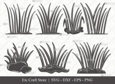 Grass Silhouette SVG Cut File | Plants Svg | Lawn Grass Svg | Tall Grass Svg | Garden Svg | Eps | Dxf | Png | Bundle SVG ETC Craft 