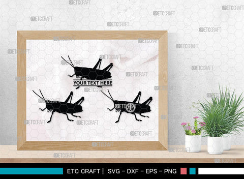 Grasshopper Monogram, Grasshopper Silhouette, Grasshopper SVG, Grasshopper Bug Svg, Grasshopper Insect Svg, Insect Svg, SB00274 SVG ETC Craft 