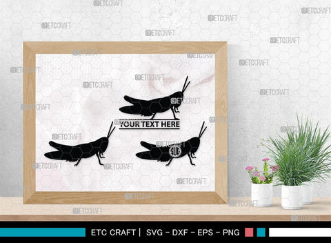 Grasshopper Monogram, Grasshopper Silhouette, Grasshopper SVG, Grasshopper Bug Svg, Grasshopper Insect Svg, Insect Svg, SB00274 SVG ETC Craft 
