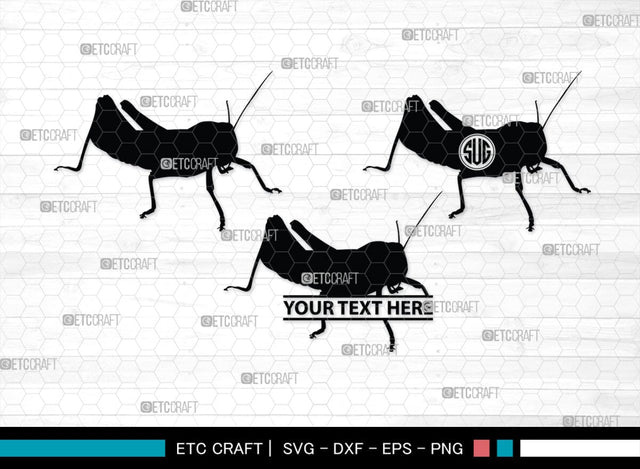 Grasshopper Monogram, Grasshopper Silhouette, Grasshopper SVG, Grasshopper Bug Svg, Grasshopper Insect Svg, Insect Svg, SB00274 SVG ETC Craft 