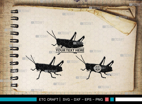 Grasshopper Monogram, Grasshopper Silhouette, Grasshopper SVG, Grasshopper Bug Svg, Grasshopper Insect Svg, Insect Svg, SB00274 SVG ETC Craft 