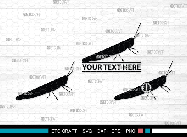 Grasshopper Monogram, Grasshopper Silhouette, Grasshopper SVG, Grasshopper Bug Svg, Grasshopper Insect Svg, Insect Svg, SB00274 SVG ETC Craft 