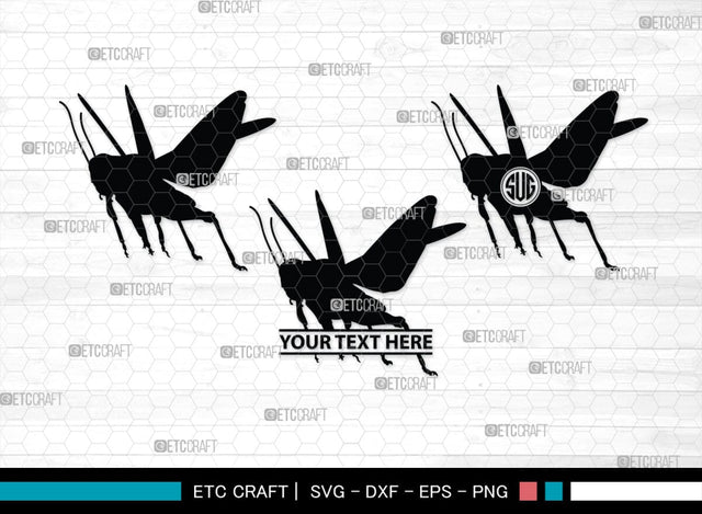 Grasshopper Monogram, Grasshopper Silhouette, Grasshopper SVG, Grasshopper Bug Svg, Grasshopper Insect Svg, Insect Svg, SB00274 SVG ETC Craft 
