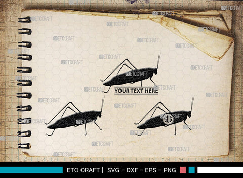 Grasshopper Monogram, Grasshopper Silhouette, Grasshopper SVG, Grasshopper Bug Svg, Grasshopper Insect Svg, Insect Svg, SB00274 SVG ETC Craft 